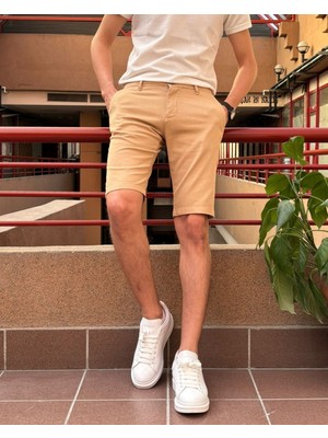 İnpool Erkek, Slim Fit, Pamuklu Kumaş, Nakış Detaylı Şort 24INP278