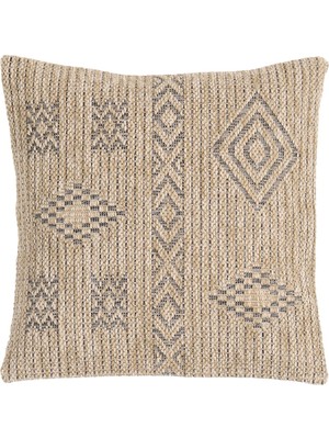 Inter Weaving Avanos Premium Jüt Görünümlü 2'li Yastık Kılıfı Kırlent Kılıfı Dokuma Yıkanabilir Fermuarlı 45X45 cm