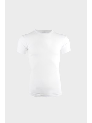 Ceylanoğlu 3'lü Ribana Erkek O Yaka Yarım Kol FANILA-042 Beyaz