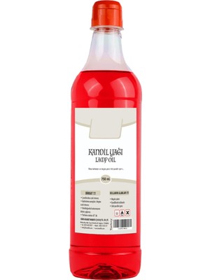 Kandillo, Kırmızı Kandil Yağı, 750 ml, Kokusuz Dumansız, Gaz Lambası Gazı