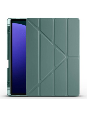 Unicell Samsung Galaxy S9 Fe Plus 12.4 '' Uyumlu Kalem Bölmeli Üçgen Standlı Tablet Kılıfı