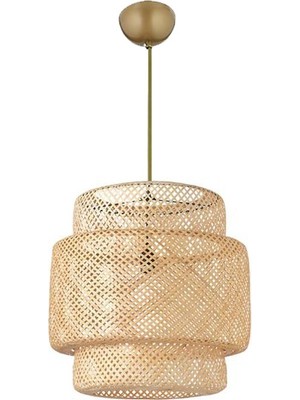 Istanbul Avize Rattan Eskitme Duylu 30 cm Avize Bambu,iskandinav,bohem,modern Aydınlatma