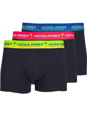 Jack & Jones Jacthomas Solıd Trunks 3 Pack Erkek Lacivert Boxer 12250609-NavyBlazer