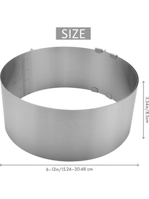 Kigiwaa Kek Halkası 6 Ila 12 Inç Ayarlanabilir Yuvarlak Paslanmaz Çelik Kek Mus Kalıp Halkası Bakeware Araçları Kek Dekorasyon Kalıp Pişirme Halkası (Yurt Dışından)