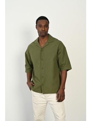 Rocqerx R-3954 Arka Imagınary Nakışlı Keten Gömlek