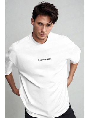 Teenage Millionaire Erkek Spectacular Beyaz Bisiklet Yaka Oversize Salas T-Shirt