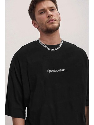 Teenage Millionaire Erkek Spectacular Siyah Bisiklet Yaka Oversize Salas T-Shirt