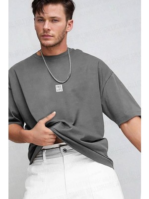 Teenage Millionaire Erkek Free Life Füme Oversize Salas T-Shirt Kısa Kol Günlük Stil