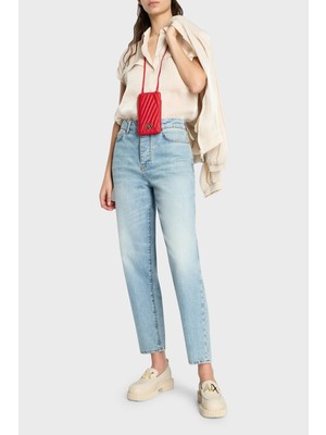 Armani Exchange J51 Tapered Fit Düz Paça Jeans Bayan Kot Pantolon 3DYJ51 Y27CZ 1500