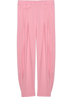 Quzu Pile Detaylı Jogger Pantolon Pembe