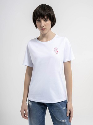 Loft Kadın T-Shirt Beyaz LF2035659