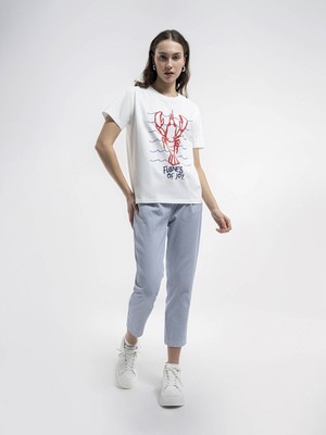 Loft Kadın T-Shirt Beyaz LF2035360