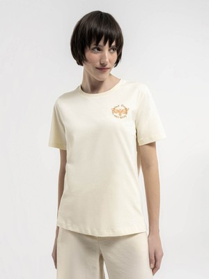 Loft Kadın T-Shirt Ekru LF2035652