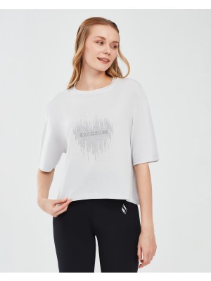 Skechers Graphic T-Shirt W Short Sleeve Kadın Gri Tshirt S221173-035