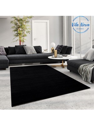 Vila Nova Home Siyah Post Peluş Yumuşak Yıkanabilir Kaymaz Dot Taban Salon Koridor Çocuk Halısı