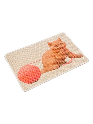 Karmat Kedi Tırmalama Paspası, Hasır Paspas, Örgülü Paspas, Resimli Petshop Paspası, 40*60