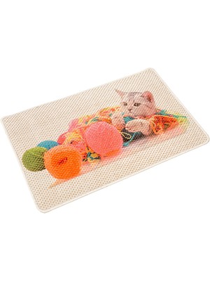 Karmat Kedi Tırmalama Paspası, Hasır Paspas, Örgülü Paspas, Resimli Petshop Paspası, 45*70