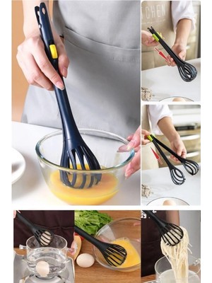 Morport Pratik 2 Fonksiyonlu Sihirli Çırpıcı Yumurta Sos Krema Çırpıcı ve Makarna Maşası