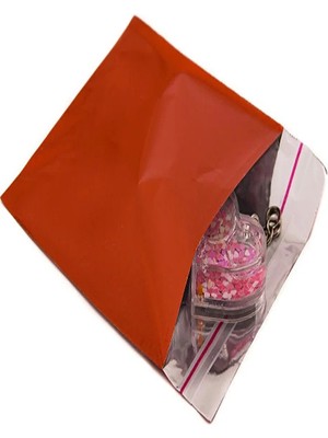 San Metalize Bantlı Poşet 20X25 cm Kırmızı 100 Lü (1 Paket 100 Adet)