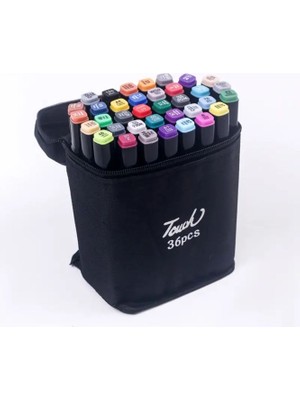 Touch Sketc 36 Lı Çift Uçlu Marker Kalem Seti Çantalı ve Standlı Siyah Model