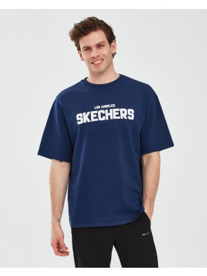 Skechers Graphic T-Shirt M Short Sleeve Erkek Lacivert Tshirt S241070-410