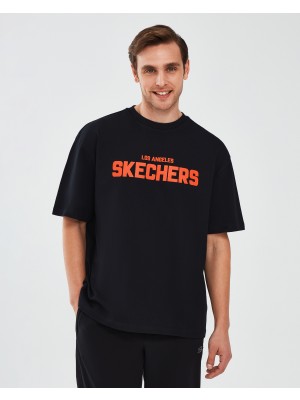 Skechers Graphic T-Shirt M Short Sleeve Erkek Siyah Tshirt S241070-001