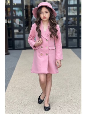 Tarz Çocuk Kız Çocuk Şapkalı Tarz Ceket Elbise