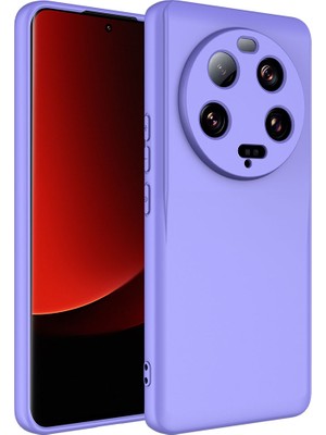 Case World Caseworld Xiaomi Mi 13 Ultra Kapak Içi Kadife Kamera Korumalı Lansman Silikon Kılıf - Lila
