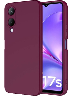 Case World Caseworld Vivo Y17S Kapak Içi Kadife Kamera Korumalı Lansman Silikon Kılıf - Mürdüm