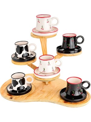 Gezdikçe Bilelim 6’lı Takım Karma Hediye Seti El Yapımı Kazan Seramik Kahve Fincanı, Kahve Fincanı