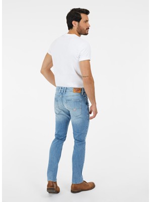 Guess Normal Bel Normal Mavi Erkek Denim Pantolon M4RAS2D58M3R8TE_SLIM Tapered - Eco