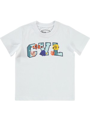 Civil Boys Erkek Çocuk T-Shirt 2-5 Yaş Beyaz