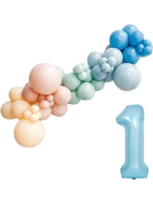 Organizasyon Pazarı ZincirSeti D.Okyanus-FırtınaMavi-Küfyeşil-M.Somon-Ten+1 34inç A.Mavi FolyoBalon 30Adet+BalonŞeridi