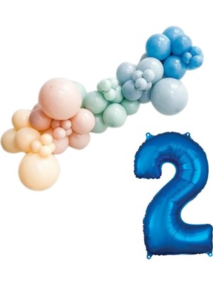 Organizasyon Pazarı ZincirSeti D.Okyanus-FırtınaMavi-Küfyeşil-M.Somon-Ten+2 34inç Mavi FolyoBalon 30Adet+BalonŞeridi