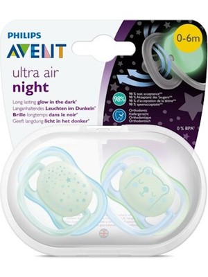 Philips Avent Ultra Air Night Karanlıkta Parlar Gece Emziği 0-6 ay Erkek