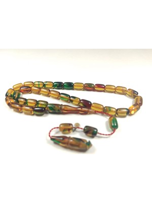 İskeçe Tesbih Erkan Çubukçu Usta Eseri Imzalı Rengin Zirvesi Bir Ateş-I Kehribar Sertifikalı 4168