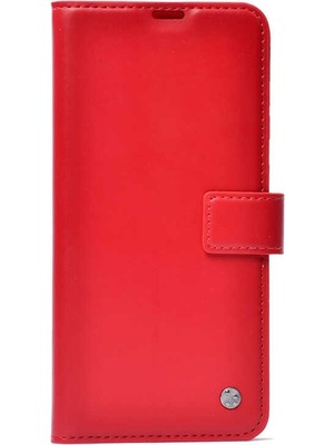 Teleplus Huawei P Smart Z Kılıf Kar Delüx Cüzdan Kartlıklı Kopçalı Kırmızı