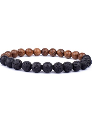 Qiuhong Shop 23CM Tarzı No.13 Boyutu 8mm Yeni Doğal Ahşap Boncuk Bilezik Erkekler Siyah Etink Meditasyon Beyaz Bilezik Kadınlar Namaz Takı Yoga Bilezik Homme (Yurt Dışından)