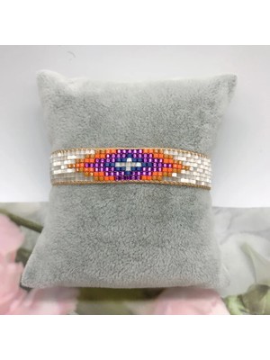 Qiuhong Shop F Bluestar Türk Gözü Mıyukı Boncuk Bilezik Kadın Altın Bakır Pulseras Mujer Moda Rystal El Yapımı Dokuma Hediye (Yurt Dışından)