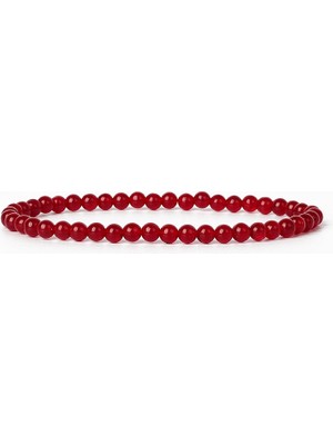 Qiuhong Shop 6MMBEADS-17CM Tarzı Kırmızı Akik mm Mini Enerji Charm Bilezik Doğal Taş Boncuk Yoga Şifa Bilezik Takı Kadın Erkek Best Friend Hediyeler Için (Yurt Dışından)