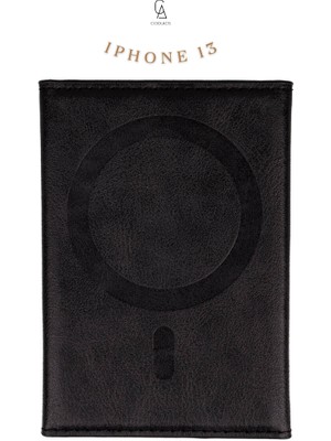 Coolacs Apple iPhone 13 Uyumlu Magsafe Özellikli 5 Bölmeli Deri Kartlık Cüzdan