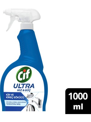 Cif Ultra Hız & Güç Kireç Sökücü Sprey 1000 ml Leke ve Kir Çıkarıcı Özelliği ile Etkili Temizlik