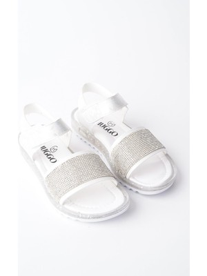 Muggo Winnie Garantili Günlük Ortopedik Hafif Taban Taşlı  ve Cırtlı Kız Çocuk Sandalet