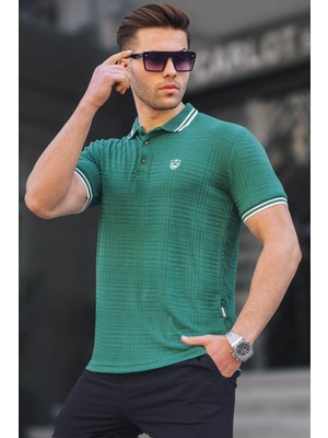 Madmext Koyu Yeşil Basic Regular Fit Erkek Polo Yaka Tişört 6100
