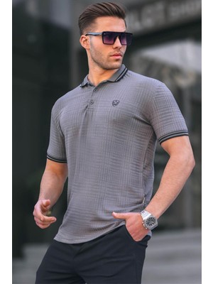Madmext Füme Basic Regular Fit Erkek Polo Yaka Tişört 6100