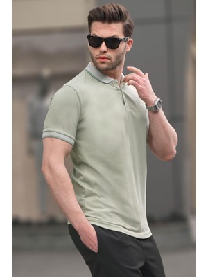 Madmext Çağla Yeşili Regular Fit Erkek Polo Yaka Tişört 6105