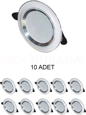 Cata CT-5257 Zebra LED Spot Beyaz-Krom 6W 3 Renk - 10 Adet