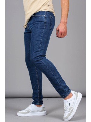 Madmext Mavi Full Likralı Skinny Fit Erkek Jean Pantolon 6326