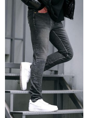 Madmext Antrasit Slim Fit Erkek Jean 6862