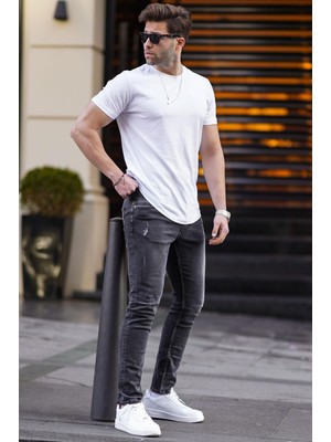 Madmext Füme Slim Fit Erkek Jean 6867